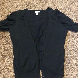 Black short sleeved cardigan